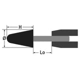 Beta Mole abrasive con gambo, granuli abrasivi di corindone rosa con legante ceramico, forma conica arrotondata