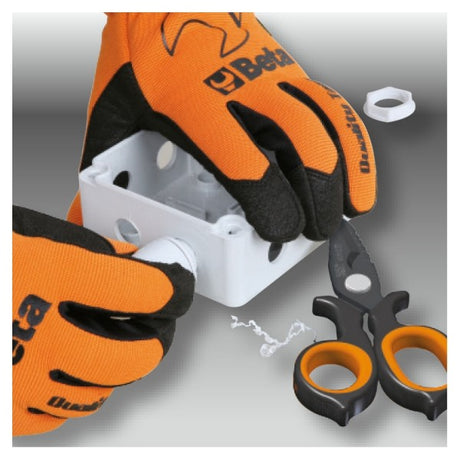 Beta Forbici per elettricisti a doppio effetto, con profili a fresa in acciaio inossidabile rivestito in DLC H-SAFE