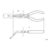 Beta Pinze a becchi piatti lunghissimi piegati zigrinati manici ricoperti con 2 strati di PVC antiscivolo