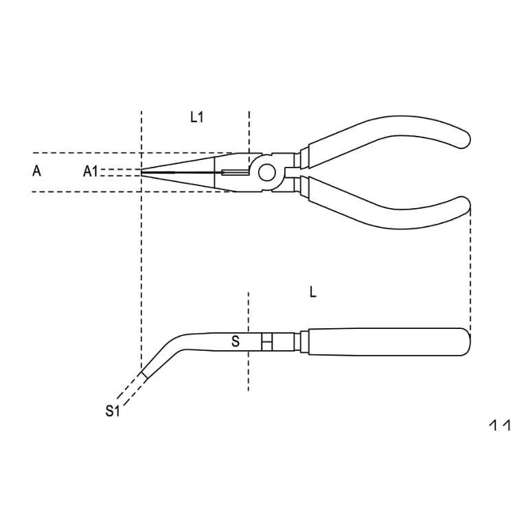 Beta Pinze a becchi mezzotondi lunghissimi piegati zigrinati cromate manici ricoperti con 2 strati di PVC antiscivolo