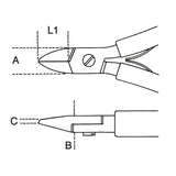 Beta Tronchese per elettronica a taglienti diagonali rasi becchi arrotondati impugnatura bimateriale