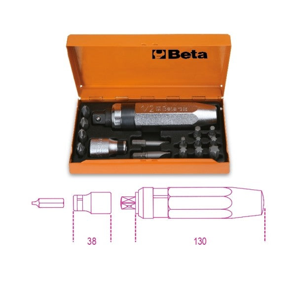 Beta Giravite a percussione con 14 inserti e bussola portainserti