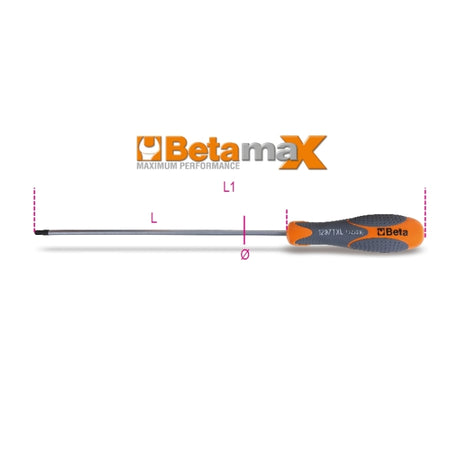 Beta Chiavi maschio con impugnatura, per viti con impronta Torx, tipo lungo cromate, punte nere