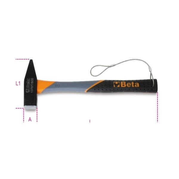 Beta Martelli tipo tedesco per meccanici manico in fibra di vetro H-SAFE