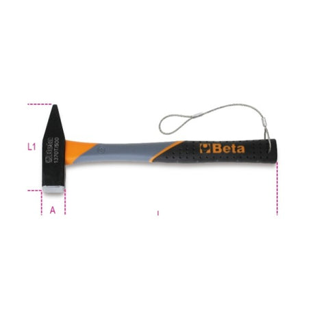 Beta Martelli tipo tedesco per meccanici manico in fibra di vetro H-SAFE