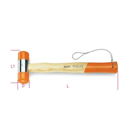 Beta Mazzuole con battenti intercambiabili in materiale plastico manico in legno H-SAFE