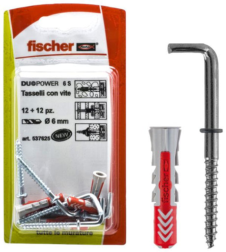 FISCHER Tasselli DUOPOWER 6 C/1 K in blister con occhiolo aperto (1 Pz.)