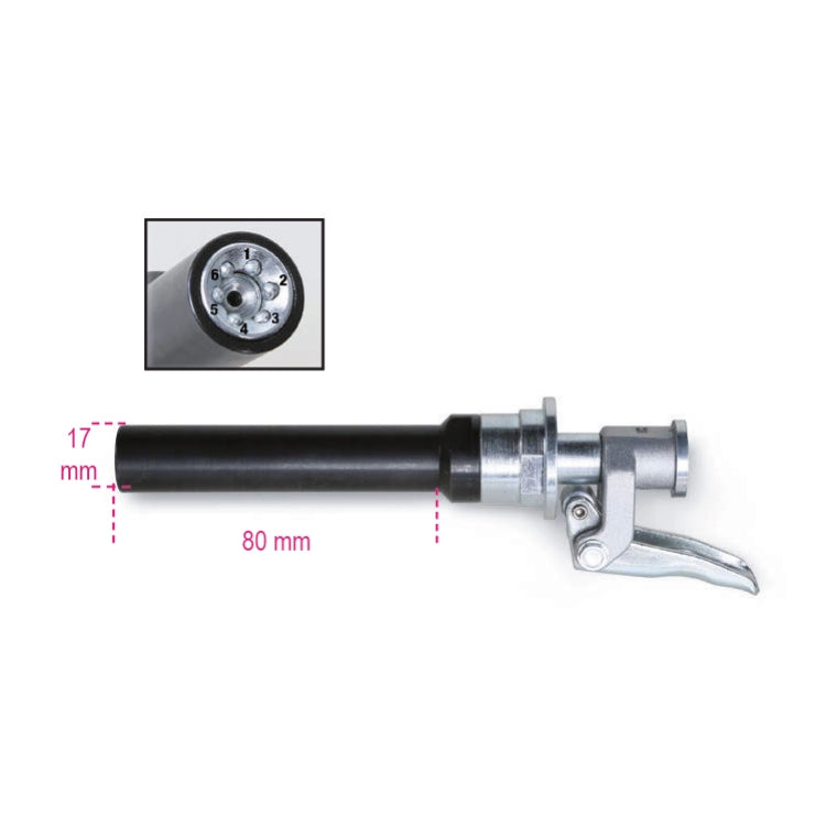 Beta Testina per ingrassaggio autobloccante a 6 spilli, versione lunga