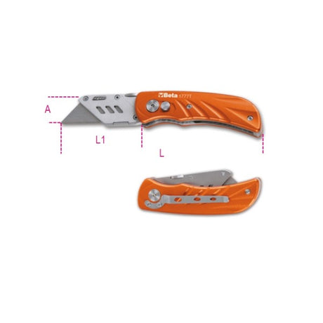 Beta Cutter a serramanico con lama trapezoidale impugnatura in alluminio fornito con 5 lame