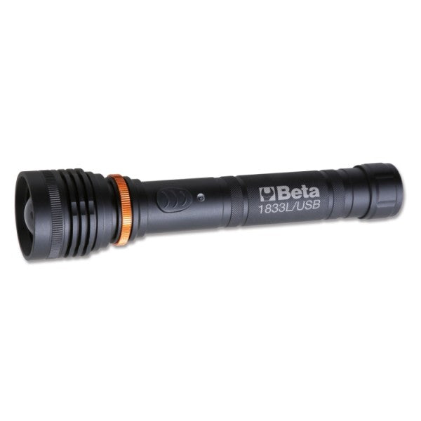 Beta Torcia LED ricaricabile ad alta luminosità in robusto alluminio anodizzato, fino a 1200 Lumen