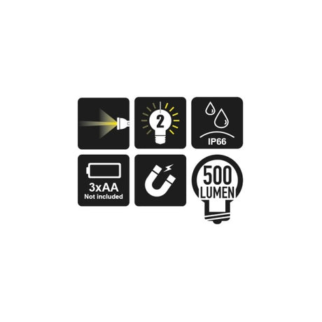 Beta Lampada magnetica snodata con LED ad alta luminosità, in robusto alluminio anodizzato, fino a 500 Lumen