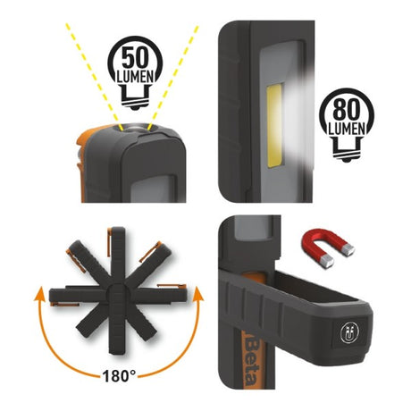 Beta Lampada ricaricabile a penna, con doppia emissione luminosa: a lampada o a torcia