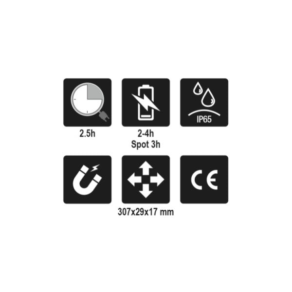 Beta Lampada sottile a 3 LED snodata ricaricabile