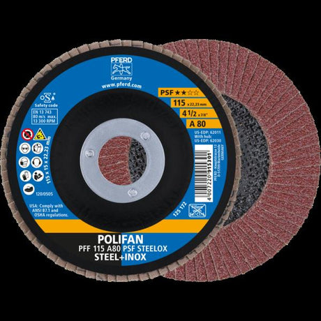PFERD Dischi lamellari POLIFAN PFF 115 A 80 PSF STEELOX