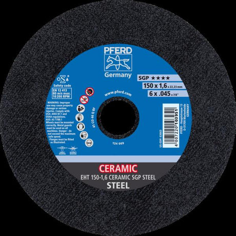 PFERD Dischi da taglio EHT 150-1,6 CERAMIC SGP STEEL