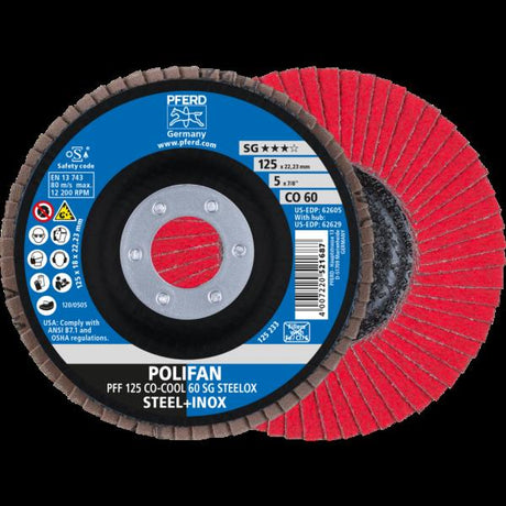 PFERD Dischi lamellari POLIFAN PFF 125 CO-COOL 60 SG STEELOX