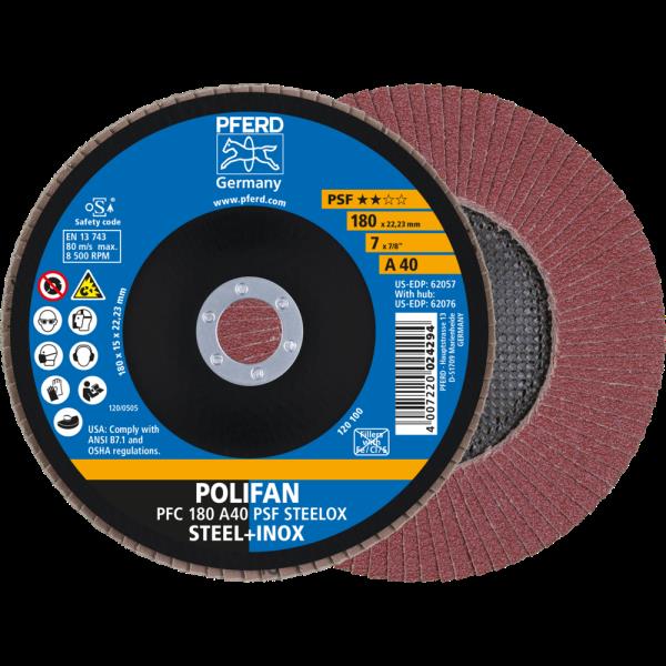 PFERD Dischi lamellari POLIFAN PFC 180 A 40 PSF STEELOX
