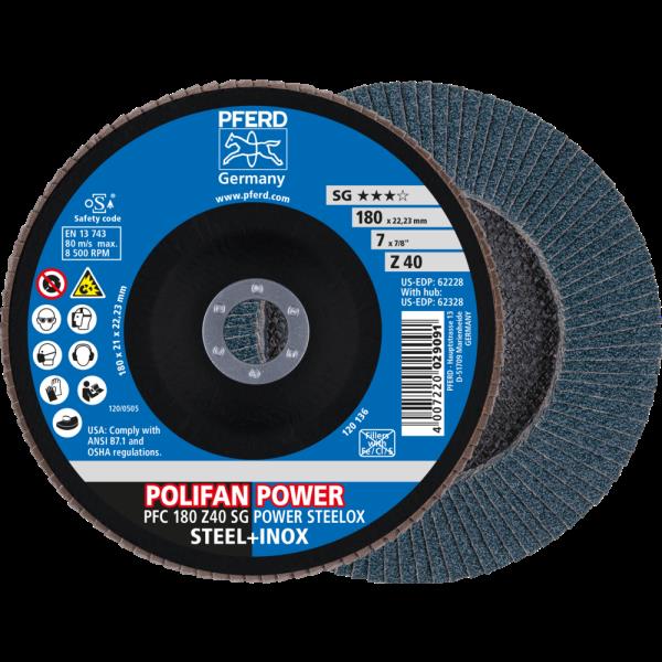 PFERD Dischi lamellari POLIFAN PFC 180 Z 40 SG POWER STEELOX