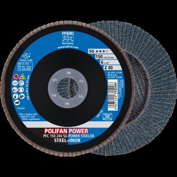 PFERD Dischi lamellari POLIFAN PFC 150 Z 40 SG POWER STEELOX