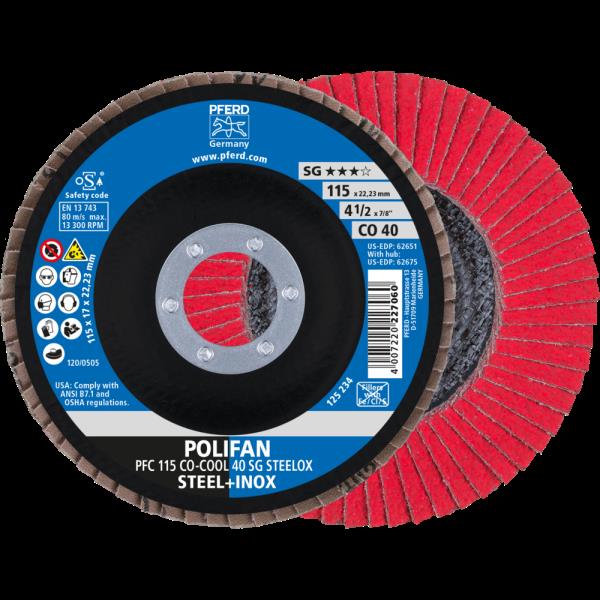 PFERD Dischi lamellari POLIFAN PFC 115 CO-COOL 40 SG STEELOX