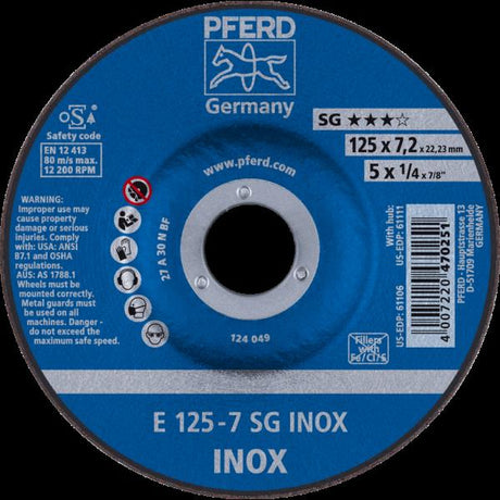 PFERD Dischi da sbavo E 125-7 SG INOX