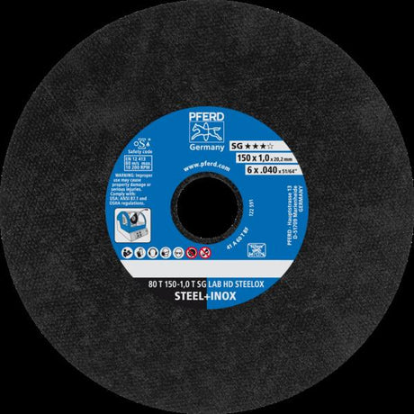 PFERD LABOR SG dischi da taglio uso stazi. 80 T 150-1,0 T SG LAB HD STEELOX/20,2