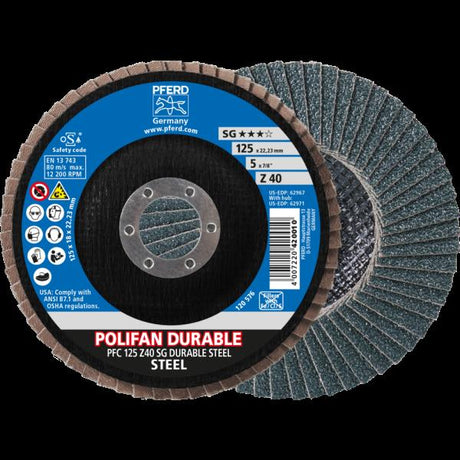 PFERD Dischi lamellari POLIFAN PFC 125 Z40 SG DURABLE STEEL