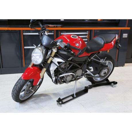 Beta Base mobile per cavalletto centrale o per ruota posteriore moto con estensione per cavalletto laterale