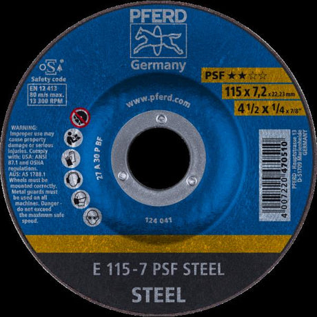 PFERD Dischi da sbavo E 115-7 PSF STEEL