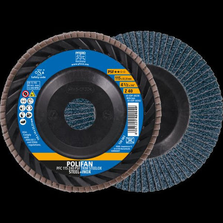 PFERD Dischi lamellari POLIFAN PFC 115 Z 40 PSF TRIM STEELOX