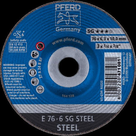 PFERD Dischi da sbavo E 76-6 SG STEEL/10,0