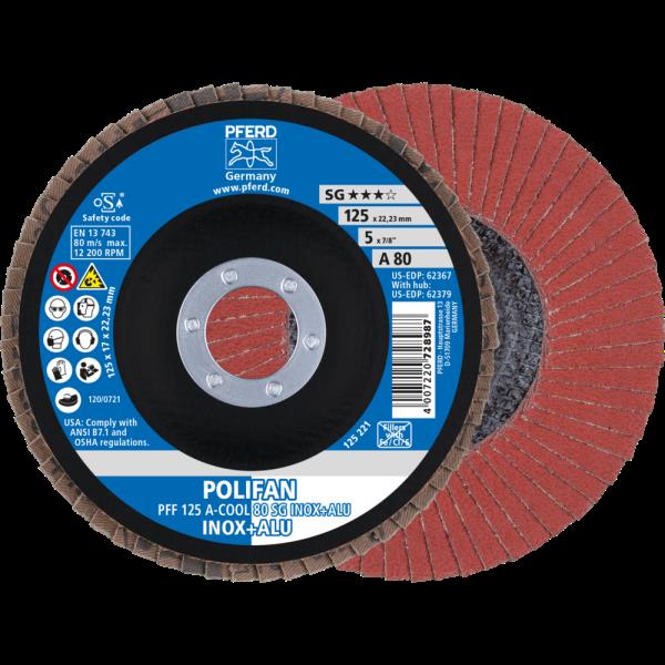 PFERD Dischi lamellari POLIFAN PFF 125 A-COOL 80 SG INOX+ALU