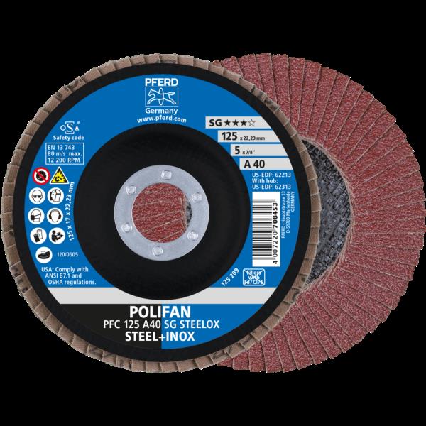 PFERD Dischi lamellari POLIFAN PFC 125 A 40 SG STEELOX