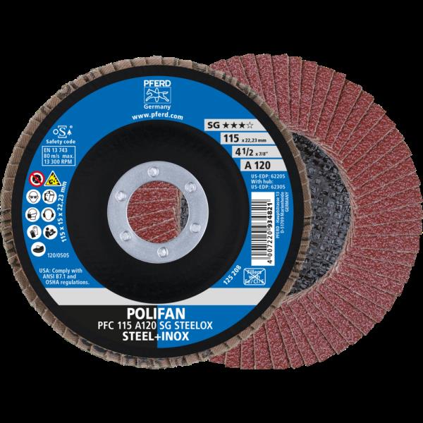 PFERD Dischi lamellari POLIFAN PFC 115 A 120 SG STEELOX