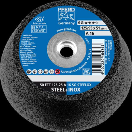 PFERD Mole a tazza 50 ETT 125-25 A 16 SG STEELOX/M14
