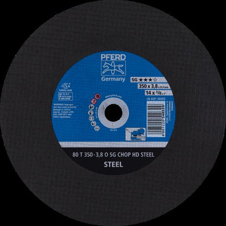 PFERD CHOPSAW dischi taglio stazionario 80 T 350-3,8 O SG CHOP HD STEEL/25,4