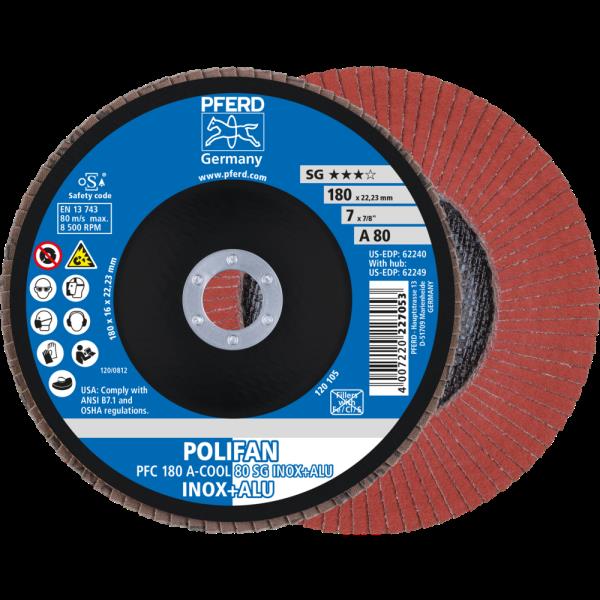 PFERD Dischi lamellari POLIFAN PFC 180 A-COOL 80 SG INOX+ALU