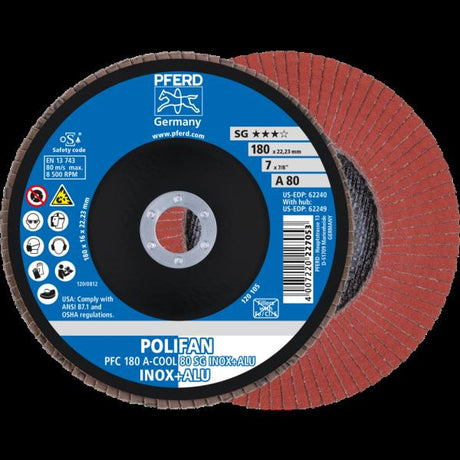 PFERD Dischi lamellari POLIFAN PFC 180 A-COOL 80 SG INOX+ALU