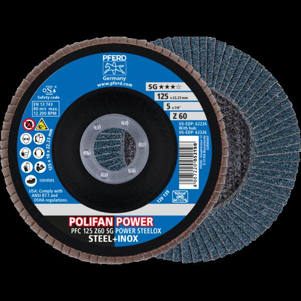 PFERD Dischi lamellari POLIFAN PFC 125 Z 60 SG POWER STEELOX