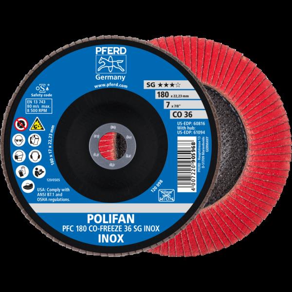PFERD Dischi lamellari POLIFAN PFC 180 CO-FREEZE 36 SG INOX