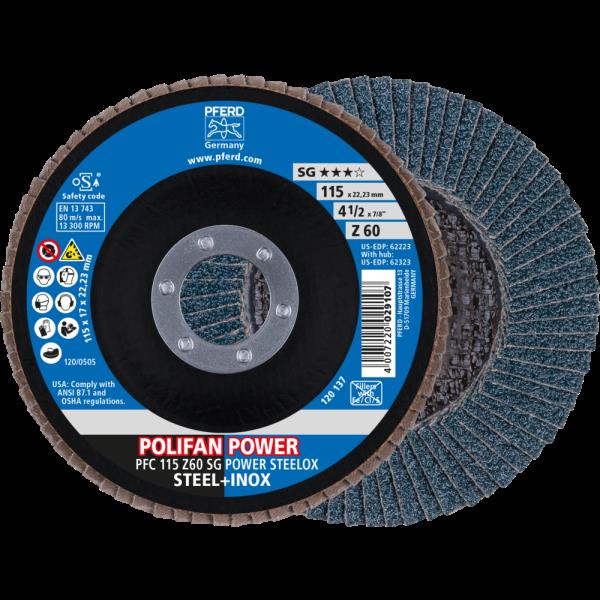 PFERD Dischi lamellari POLIFAN PFC 115 Z 60 SG POWER STEELOX