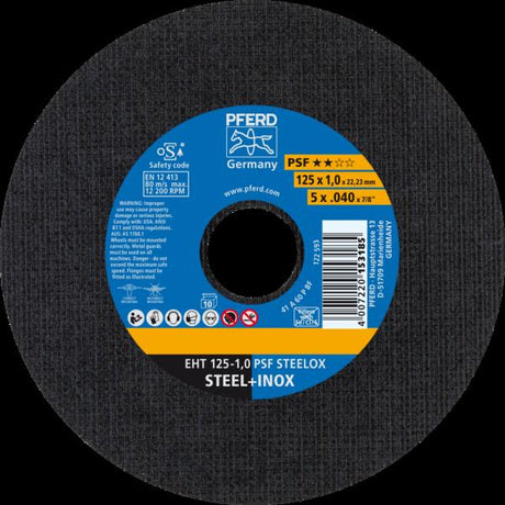 PFERD Dischi da taglio EHT 125-1,0 PSF STEELOX (10)