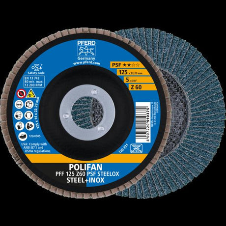 PFERD Dischi lamellari POLIFAN PFF 125 Z60 PSF STEELOX /3