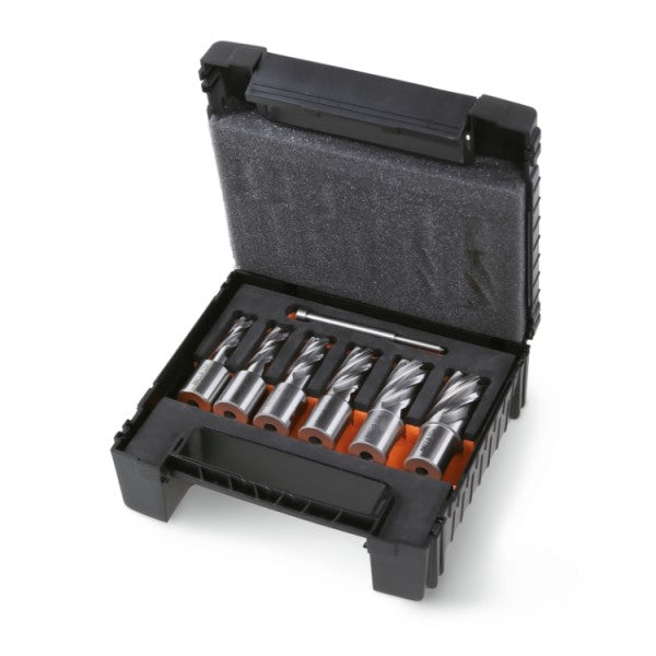 Beta Set 7 frese a carotare con attacco Weldon, serie corta, in acciaio HSS-G