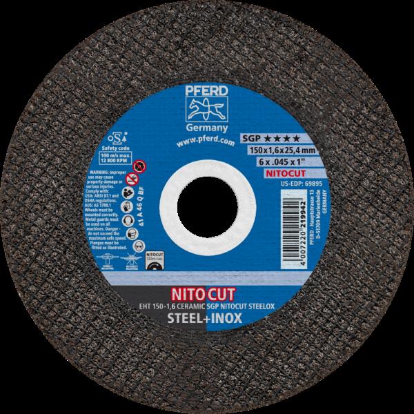 PFERD Dischi da taglio EHT 150-1,6 CER SGP NITOCUT STEELOX/25,4