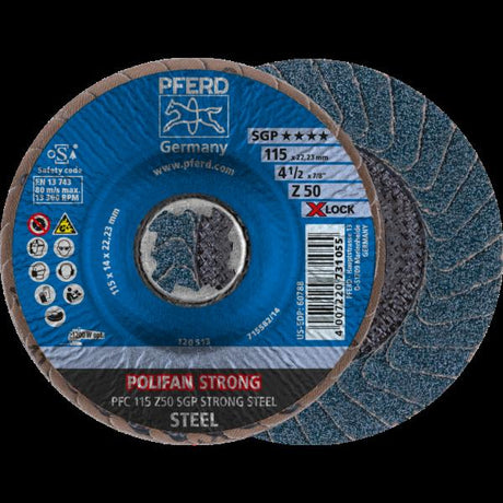 PFERD Dischi lamellari POLIFAN PFC 115 Z 50 SGP STRONG STEEL/X-LOCK