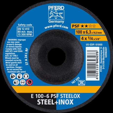 PFERD Dischi da sbavo E 100-6 PSF STEELOX/16,0