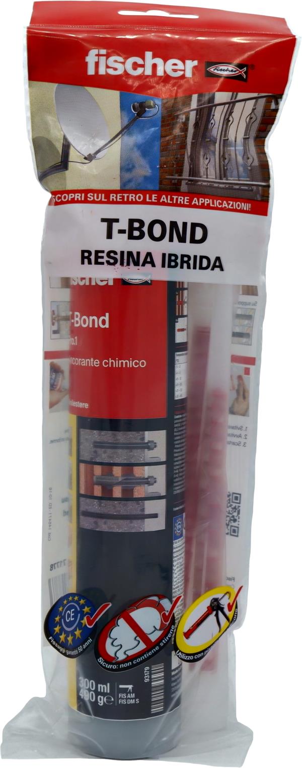 FISCHER Kit di fissaggio carichi pesanti T-BOND Ancorante chimico resina hybrid (1 Pz.)
