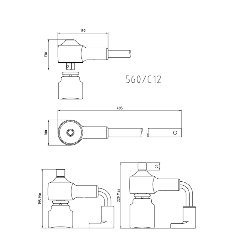 Beta Moltiplicatore di coppia destrorso/sinistrorso in valigetta di materiale plastico Rapporto 12:1
