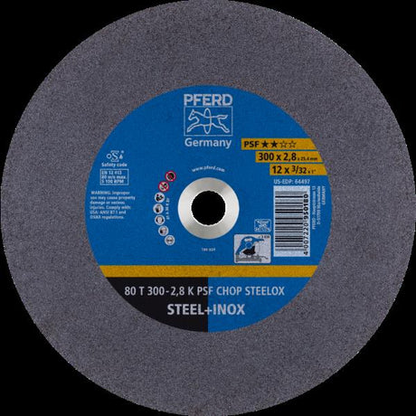PFERD CHOPSAW dischi taglio stazionario 80 T 300-2,8 K PSF CHOP STEELOX/25,4